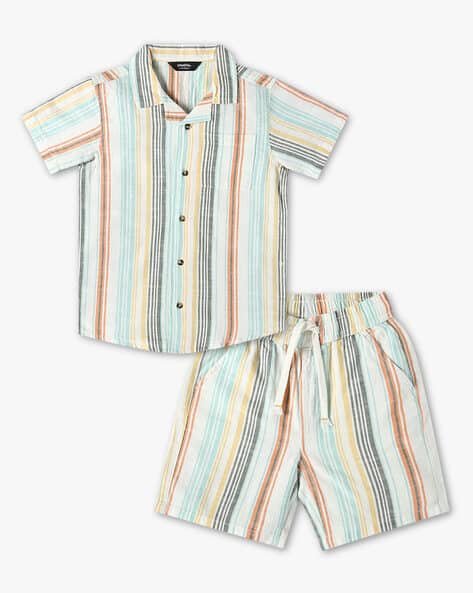 Yousta Kids - Boys Striped Shirt & Shorts Set