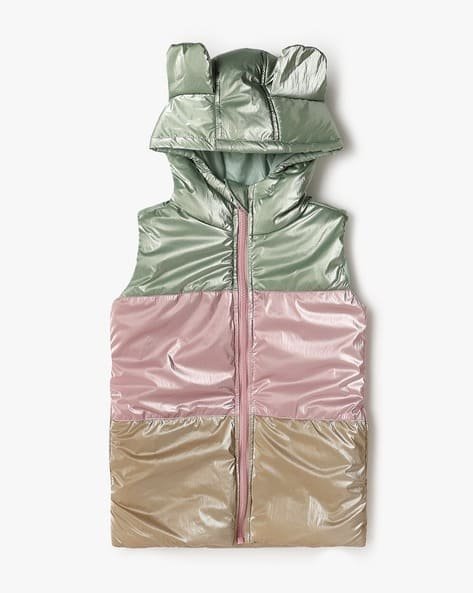 Yousta Kids - Girls Colourblock Hooded Puffer Jacket