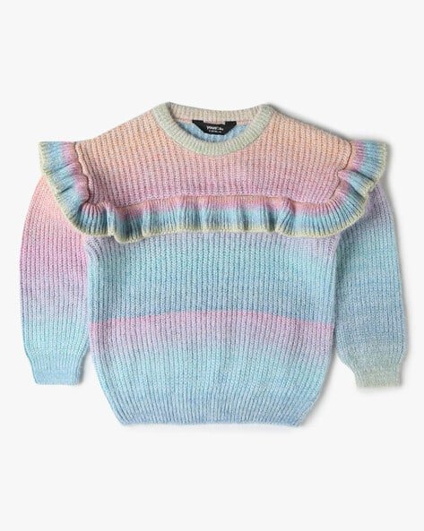 Yousta Kids - Girls Crochet Round-Neck Sweater