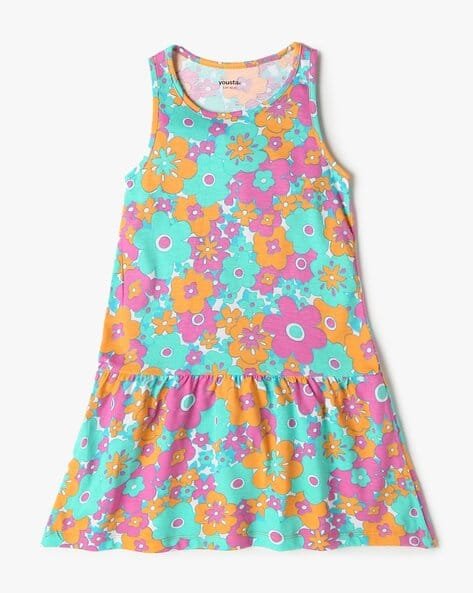 Yousta Kids - Girls Floral Print A-Line Dress