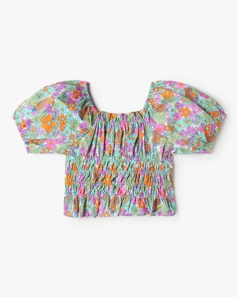 Yousta Kids - Girls Floral Print Blouson Top