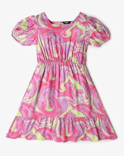 Yousta Kids - Girls Floral Print Fit & Flare Dress
