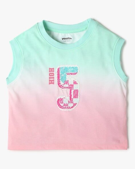 Yousta Kids - Girls Relaxed Fit Round-Neck Singlet