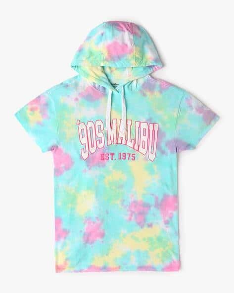 Yousta Kids - Girls Tie & Dye Hooded A-Line Dress