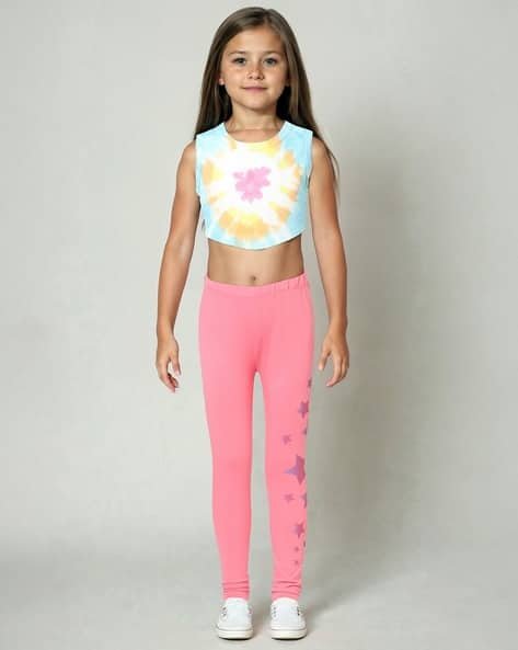 Yousta Kids - Girls Tie & Dye Relaxed Fit Round-Neck Crop T-Shirt