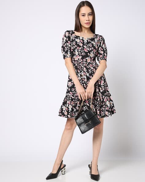 Yousta - Women Floral Print Tiered Dress