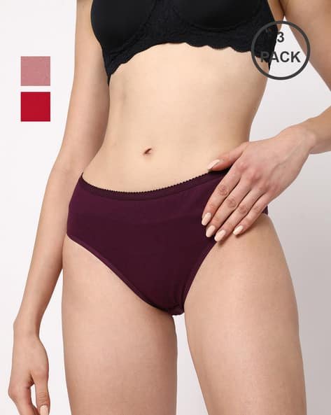 Yousta - Women Pack of 3 Mid-Rise Hipster Panties