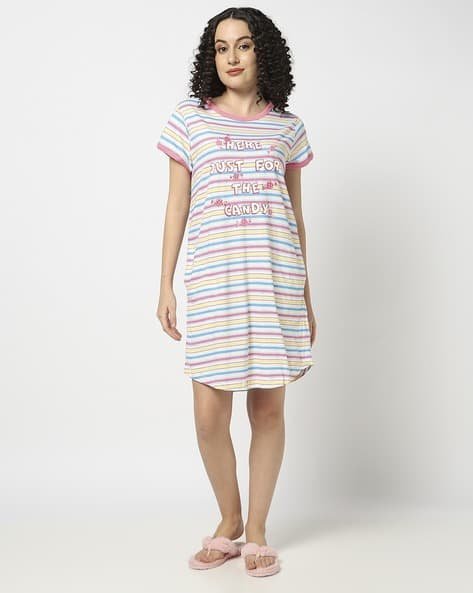 Yousta - Women Striped Nightshirt