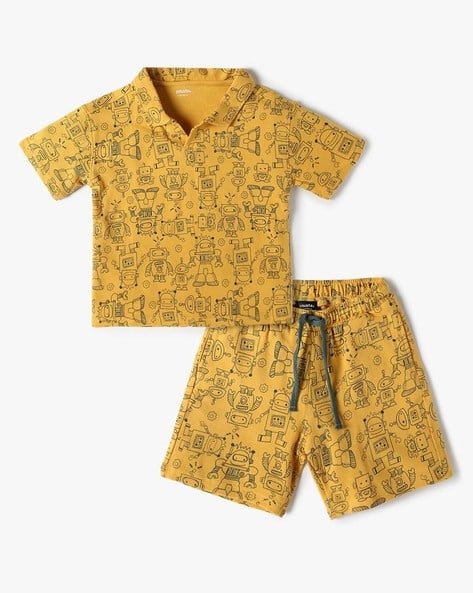 Yousta Kids - Boys Graphic Print T-Shirt & Shorts Set