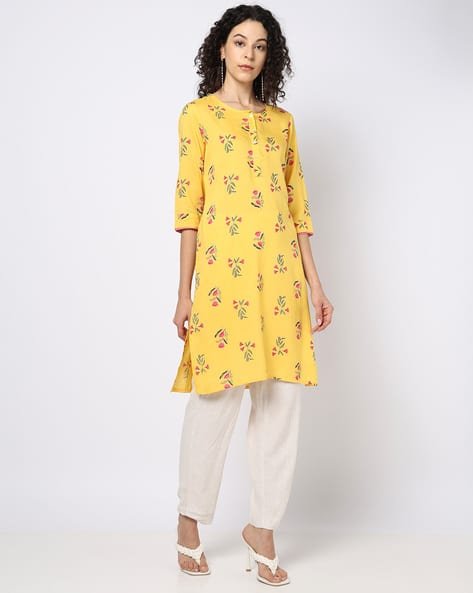 Yousta - Women Floral Print Straight Kurta