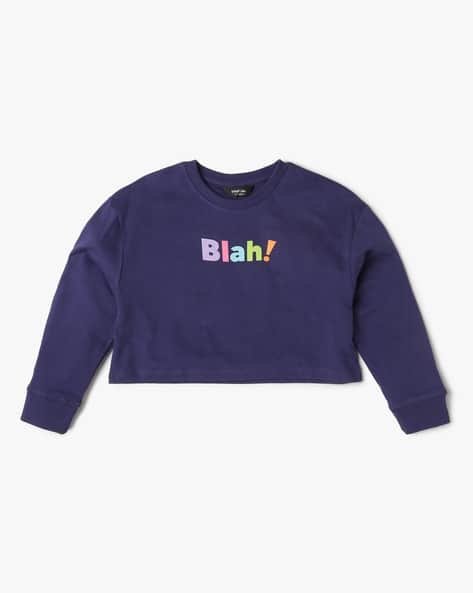 Yousta Kids - Girls Typographic Print Relaxed Fit Sweatshirt