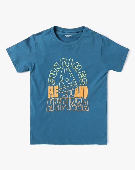 Yousta Kids - Boys Graphic Print Relaxed Fit Round-Neck T-Shirt