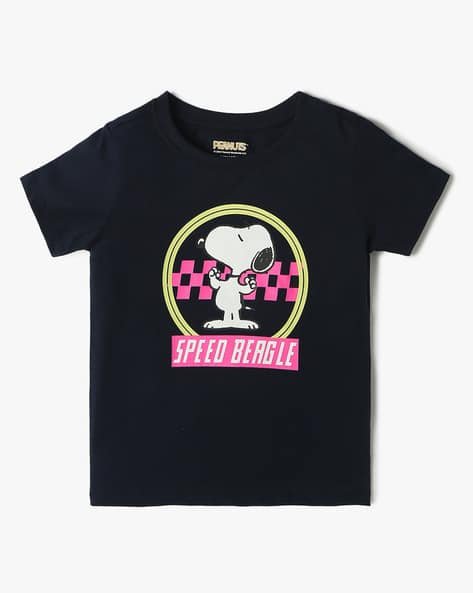 Yousta Kids - Girls Core Snoopy Print Relaxed Fit Round-Neck T-Shirt