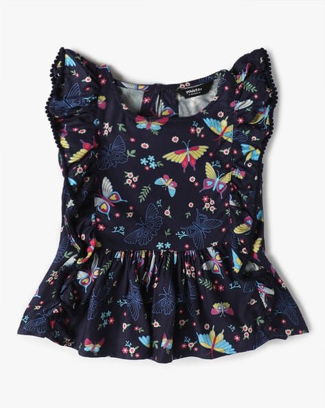 Yousta Kids - Girls Floral Print Regular Fit Top