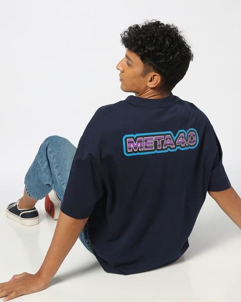 Yousta - Men Printed Oversized Fit Crew-Neck T-Shirt