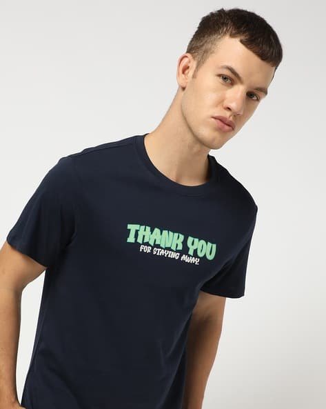 Yousta - Men Printed Regular Fit Crew-Neck T-Shirt