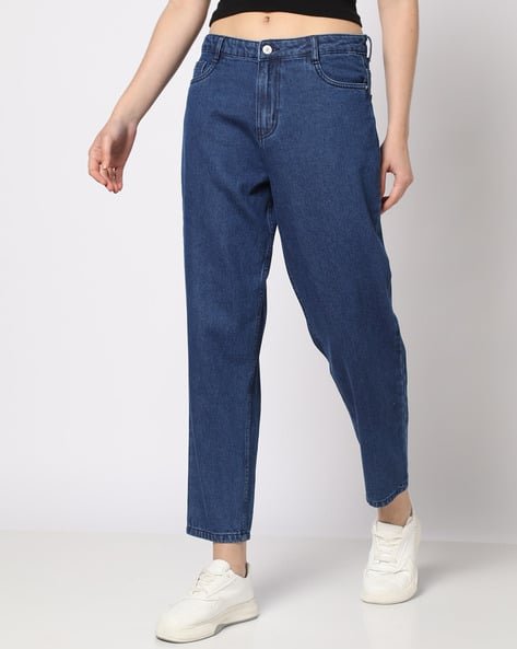 Yousta - Women Mom Fit Cotton Jeans