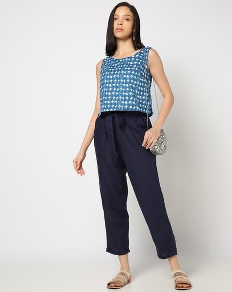 Yousta - Women Paperbag Waist Regular Fit Pants