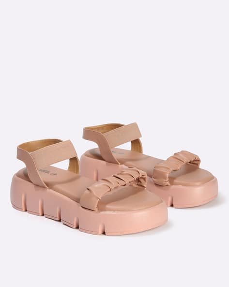 Yousta - Women Ruched Strap Platform Sandals