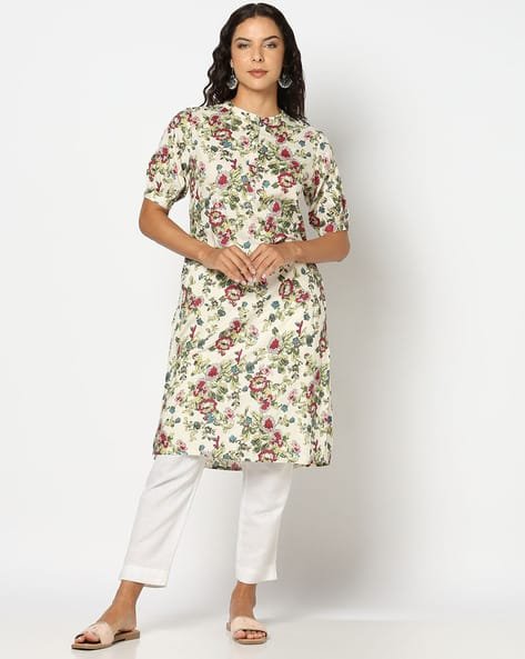 Yousta - Women Floral Print Straight Kurta