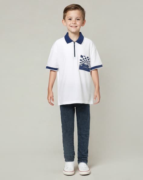 Yousta Kids - Boys Graphic Print Relaxed Fit Polo T-Shirt