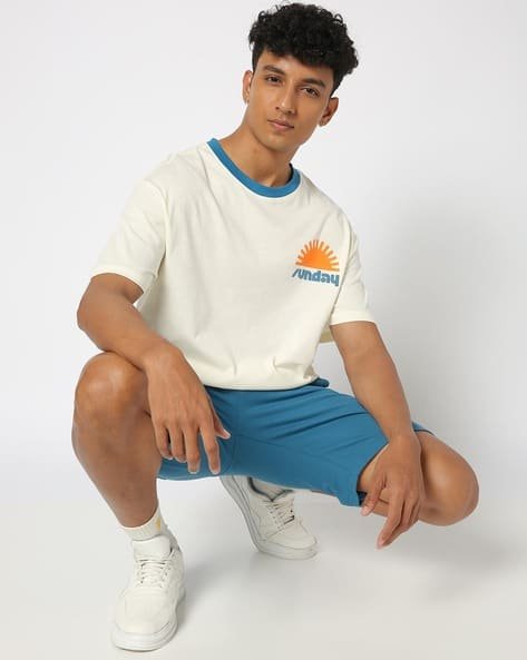 Yousta - Men Graphic Print Relaxed Fit Crew-Neck T-Shirt