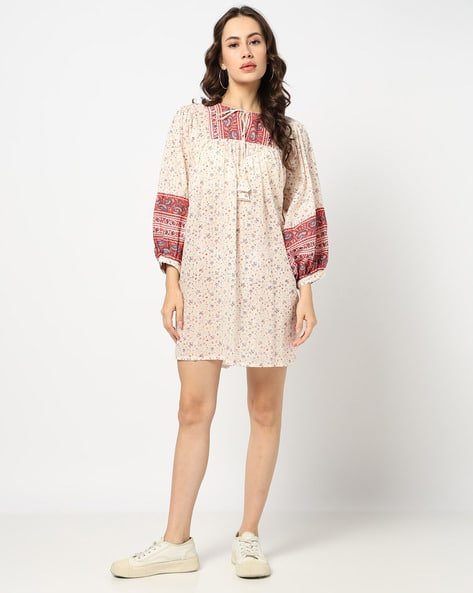 Yousta - Women Floral Print Shift Dress