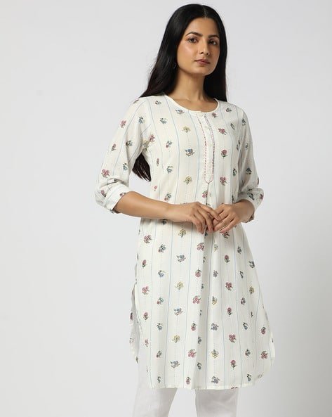 Yousta - Women Floral Print Straight Kurta