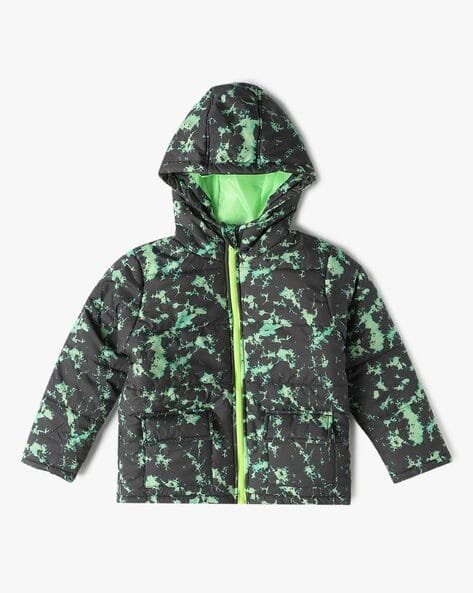 Yousta Kids - Boys Printed Regular Fit Hooded Puffer Jacket