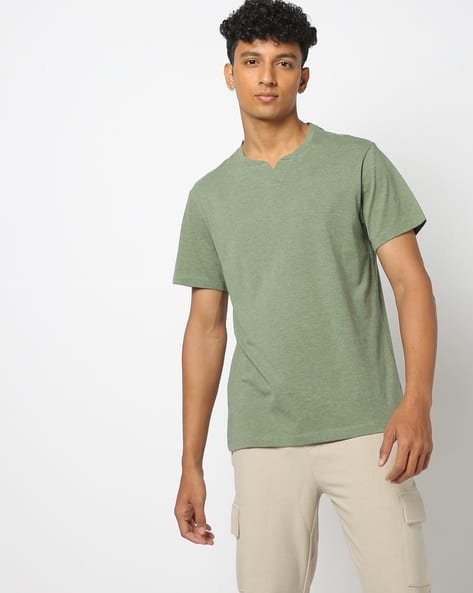 Yousta - Men Heathered Regular Fit Crew-Neck T-Shirt