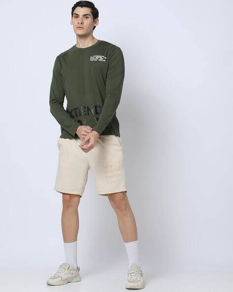 Yousta - Men Typographic Print Relaxed Fit Crew-Neck T-Shirt