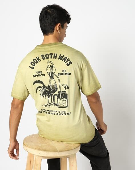 Yousta - Men Graphic Print Relaxed Fit Crew-Neck T-Shirt