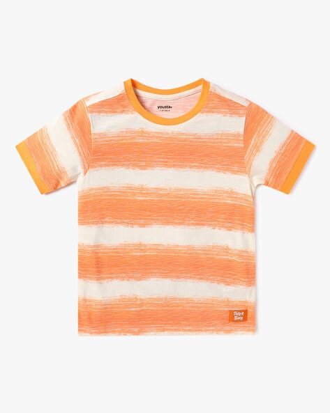 Yousta Kids - Boys Striped Relaxed Fit Round-Neck T-Shirt