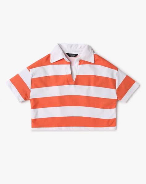 Yousta Kids - Girls Striped Relaxed Fit Polo T-Shirt