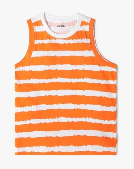 Yousta Kids - Boys Striped Relaxed Fit Round-Neck Singlet