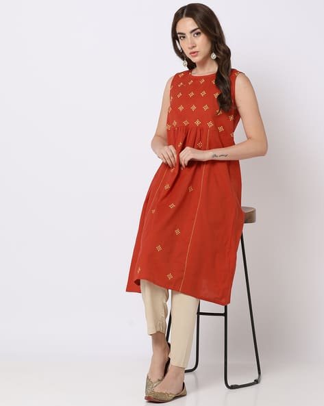 Yousta - Embroidered A-Line Dress