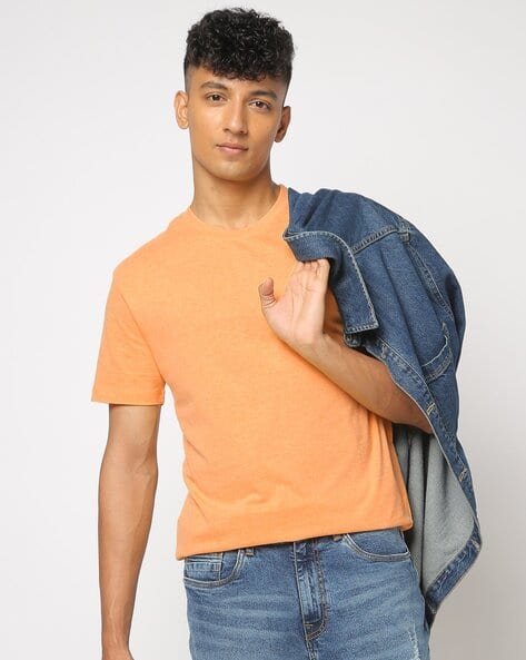 Yousta - Men Heathered Regular Fit Crew-Neck T-Shirt