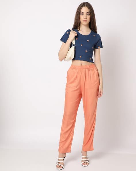 Yousta - Mid-Rise Flat-Front Pants