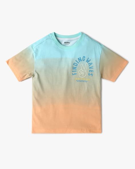 Yousta Kids - Boys Typographic Print Regular Fit Round-Neck T-Shirt