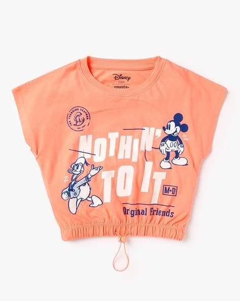Yousta Kids - Girls Printed Relaxed Fit Round-Neck T-Shirt