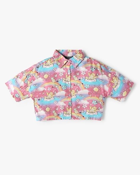 Yousta Kids - Girls Graphic Print Boxy Fit Shirt