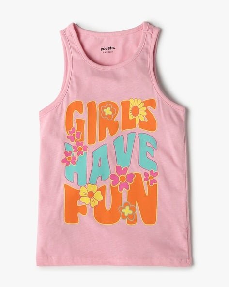 Yousta Kids - Girls Graphic Print Relaxed Fit Tank Top