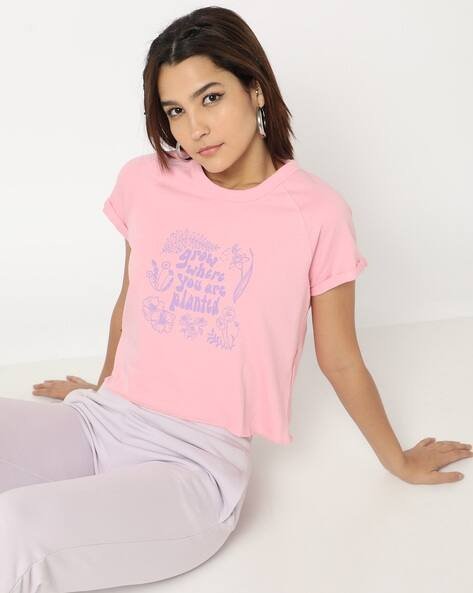 Yousta - Typographic Print Round-Neck T-Shirt