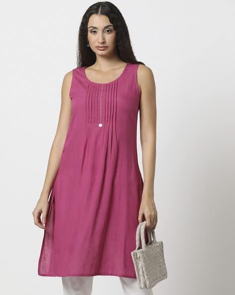 Yousta - Women Pintucks Straight Kurta