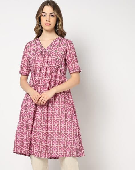 Yousta - Women Printed Flared Kurta