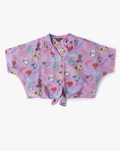 Yousta Kids - Girls All-Over Printed Boxy Fit Shirt