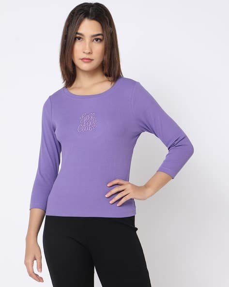 Yousta - Placement Embroidered Slim Fit T-Shirt