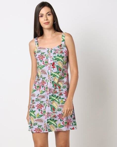 Yousta - Women Floral Print A-Line Dress