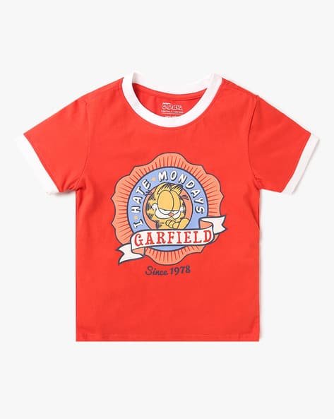 Yousta Kids - Boys Garfield Print Relaxed Fit Round-Neck T-Shirt