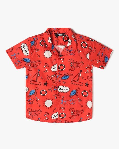 Yousta Kids - Boys Graphic Print Boxy Fit Shirt